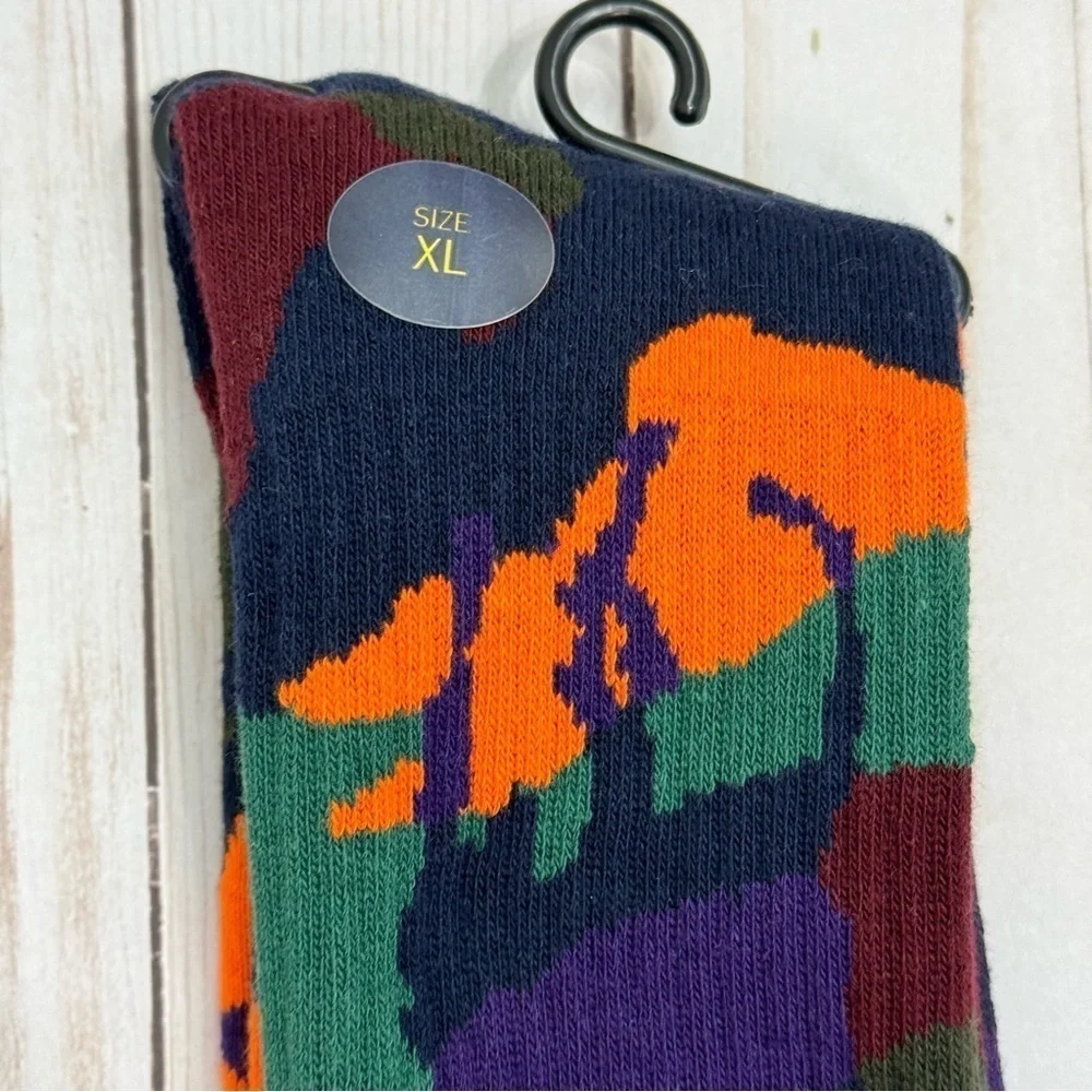 Polo Ralph Lauren 1 Pair Camo Print Socks Size XL‎ Shoe Sizes 12-17 Men